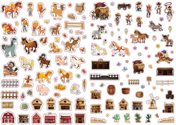 Sticker Malbuch Pferde und Ponys - mit über 200 Stickern!
