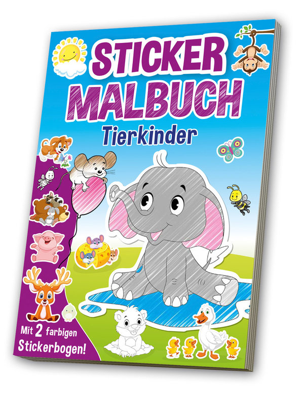 Sticker Malbuch Tierbabys - mit über 200 Stickern!