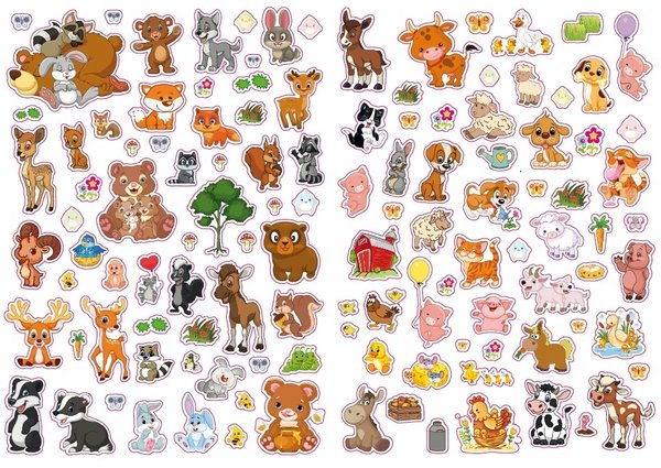 Sticker Malbuch Tierbabys - mit über 200 Stickern!