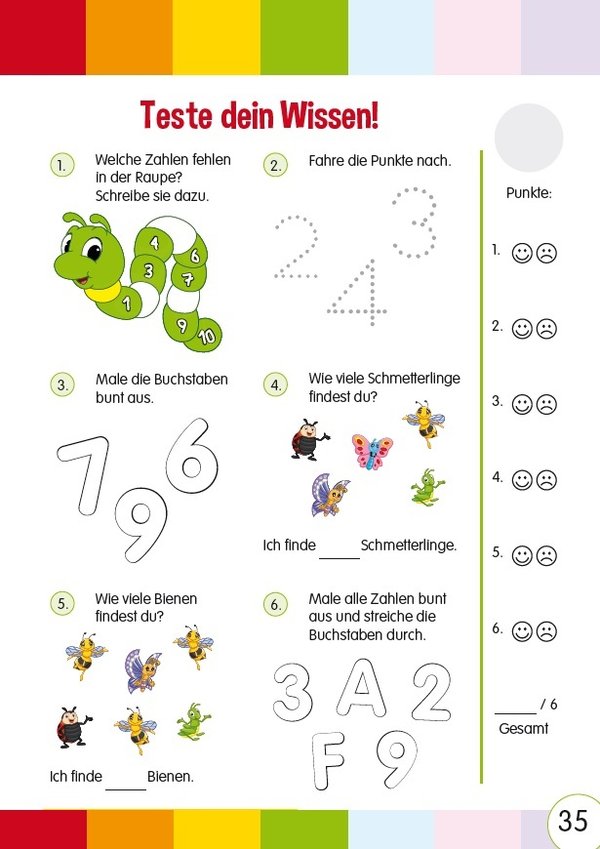 Das lustige Lernhilfe-Buch "Kindergarten" - mit Belohnungsstickern!