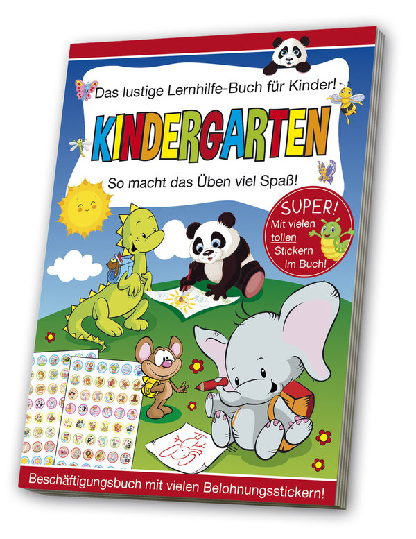 Das lustige Lernhilfe-Buch "Kindergarten" - mit Belohnungsstickern!