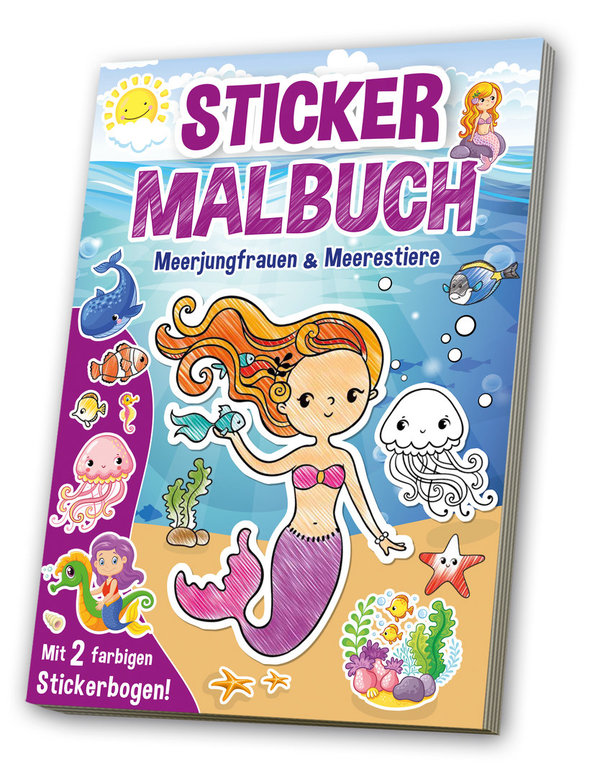 Sticker Malbuch Meerjungfrauen & Meerestiere - mit über 200 Stickern!