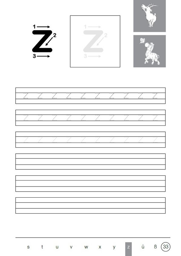 Schreib- & Rechenheft - Buchstaben S-Z