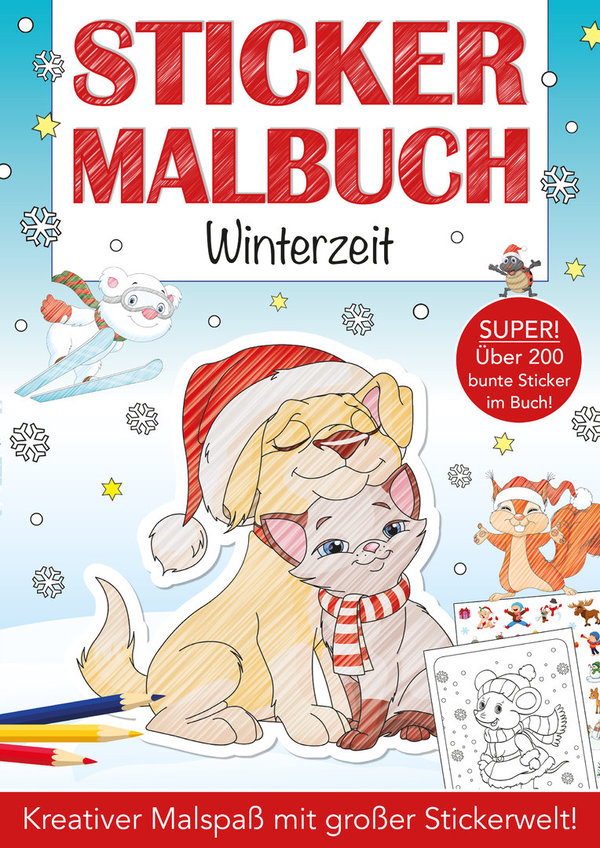 Sticker Malbuch Winterzeit - mit über 200 Sticker!