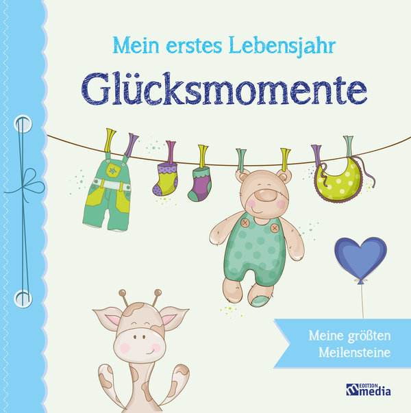 Babyalbum - Mein erstes Lebensjahr "Glücksmomente" (blau)
