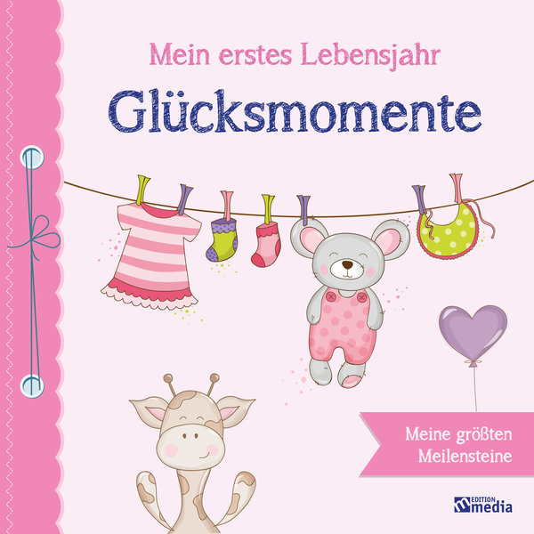 Babyalbum - Mein erstes Lebensjahr "Glücksmomente" (rosa)