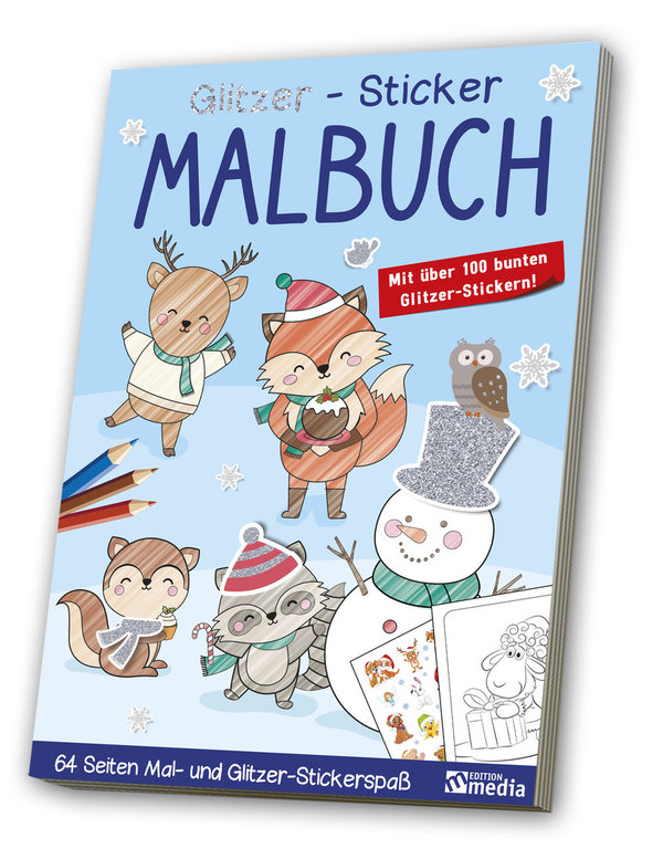 Glitzer-Sticker-Malbuch - Winter