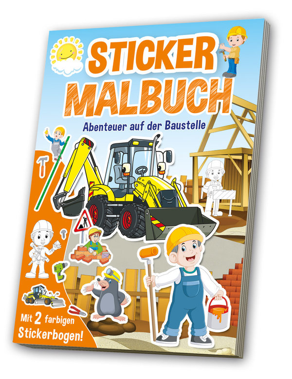 Sticker Malbuch Baustelle - mit über 200 Stickern!
