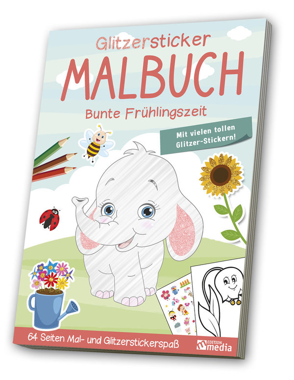 Glitzer-Sticker-Malbuch - Frühling